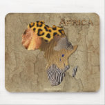 African Animal Texture Map of AFRICA Wildlife Mouse Pads