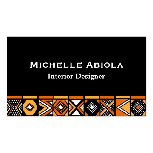 African art pattern business cards (back side)
