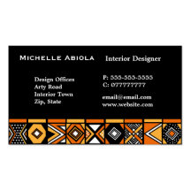 African art pattern business cards