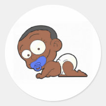 African Baby Boy Collection Round Stickers