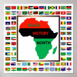 African & Black Flags Print