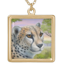 African Cheetah Big Cat Necklace