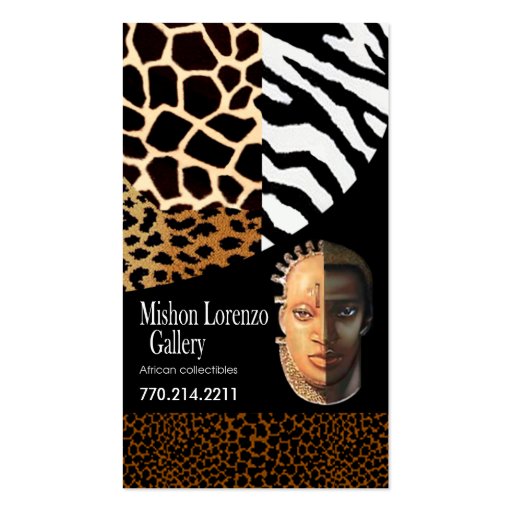 African Collectibles: Afrocentric African American Business Card (front side)