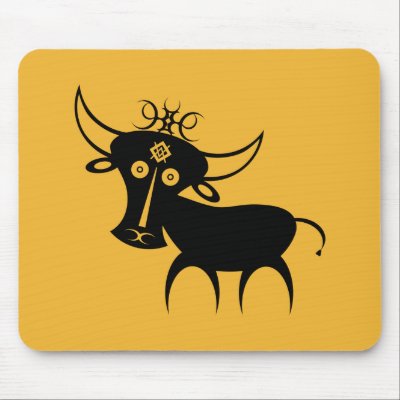 African Cow Mouse Mat by jbouzou