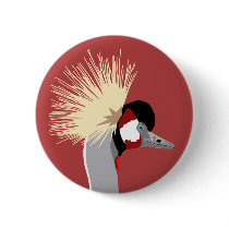 African Crowned Crane Badge buttons by webofcolour African Crowned Crane Badge buttons