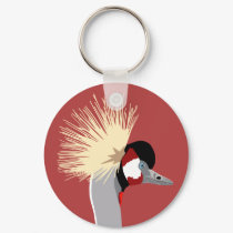 African Crowned Crane Key Chain keychains by webofcolour African Crowned Crane Key Chain keychains
