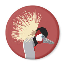 African Crowned Crane Magnet by webofcolour African Crowned Crane Magnet