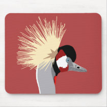 African Crowned Crane Mouse Pad mousepads by webofcolour African Crowned Crane Mouse Pad mousepads