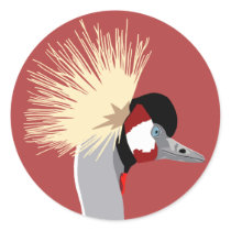 African Crowned Crane Stickers by webofcolour African Crowned Crane Stickers