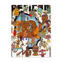 African Cultural Lion Hearted Tribes postcards by Funkart African Cultural Lion Hearted Tribes postcards
