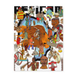 African Cultural Lion Hearted Tribes Post Cards