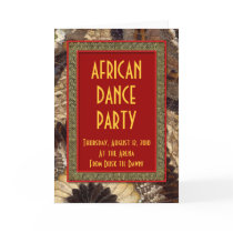 African Dance Party Invitation Card Butterfly Wing by AntiqueImages African Dance Party Invitation Card Butterfly Wing