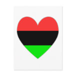 African Diaspora Flag Heart Valentine Post Card
