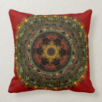 African Dusk Mandala pillow cushion (red) pillows