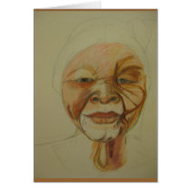 African Elder Woman Greeting card cards
