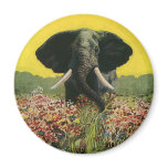 African Elefant with a Cobra Snake Refrigerator Magnet
