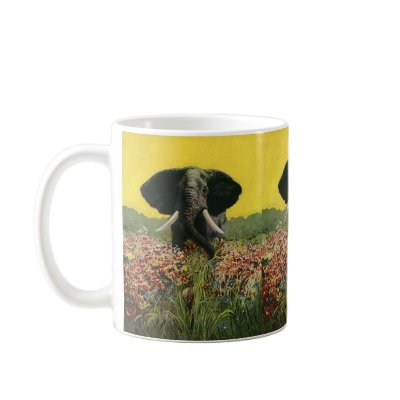 African Elefant with a Cobra Snake Coffee Mug by Tchotchke