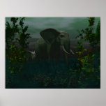 African Elephant and Calf ~Print~