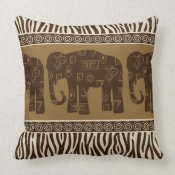 African Elephant and Zebra Skin Pattern throwpillow