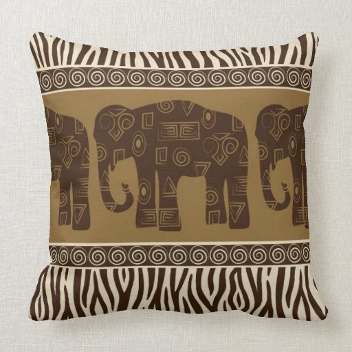 African Elephant and Zebra Skin Pattern Pillows
