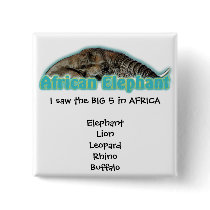 African elephant big 5 wildlife safari buttons 