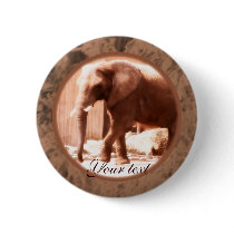 African Elephant Button