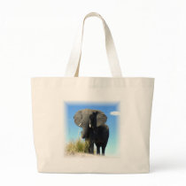 African Elephant Canvas Tote Bag
