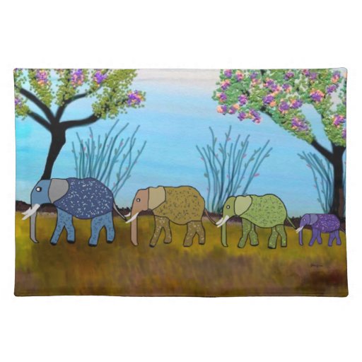 African Elephant Habitat American Mojo Placemats Zazzle