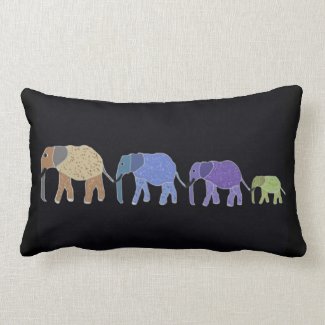 African Elephant Lumbar Pillow
