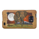 African Elephant & Moon II Cell Phone Case Galaxy S2 Case