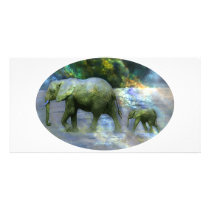 African Elephant Photo Card Template