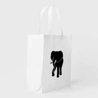 African Elephant Reusable Grocery Bags