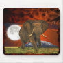 African Elephant & Savannah Moon Art Design Mouse Pads