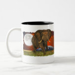 African Elephant & Savannah Moon Coffee Mugs