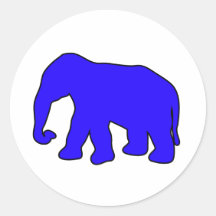 African Elephant Silhouette Ivory Tusks Dumbo Sticker