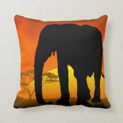 African Elephant Throw Pillow