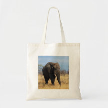 African Elephant Tote Bags