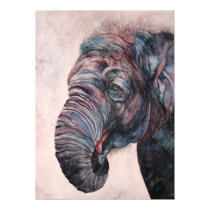 African Elephant Watercolor Canvas Print