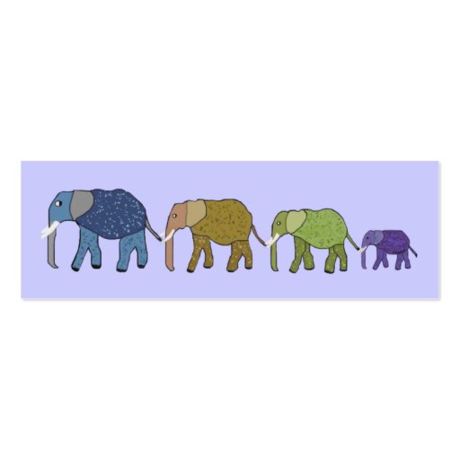 African Elephants Bookmark Business Cards (front side)