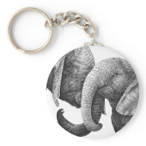 African Elephants Keychain