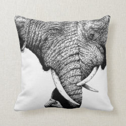 African Elephants Throw Pillow