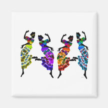 African Foot Dance Refrigerator Magnets