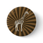 African Giraffe Original Art Button