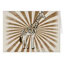 African Giraffe Original Art Greeting Card