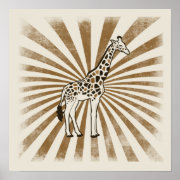 African Giraffe Original Art Posters