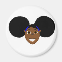African Girl Cartoon Character Fino! Magnets