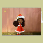 African Girl Mindy Happy xmas Card cards
