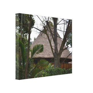 African grass roof canvas canvas print