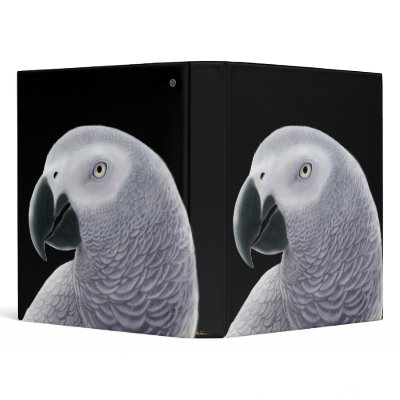 African Gray Parrot Avery Binder by twopurringcats