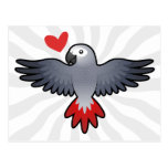 African Grey / Amazon / Parrot Love Postcard